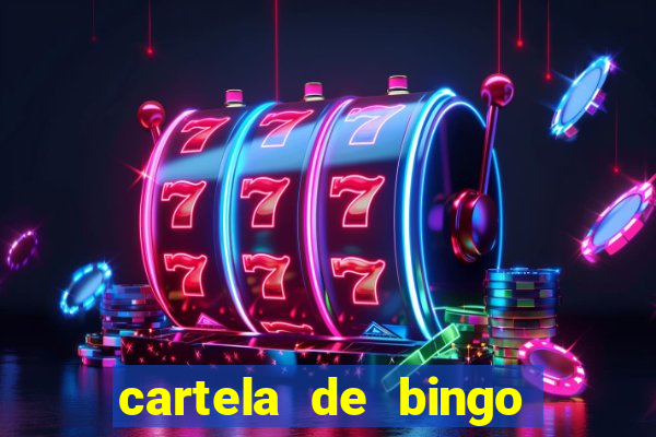 cartela de bingo cha de bebe